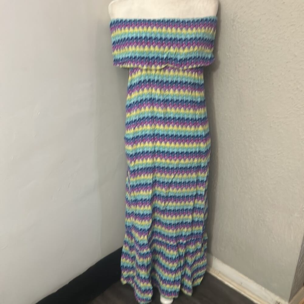 Mossimo Supply Co.Strapless Striped Maxi Dress S Boho Casual Vacation Dopamine